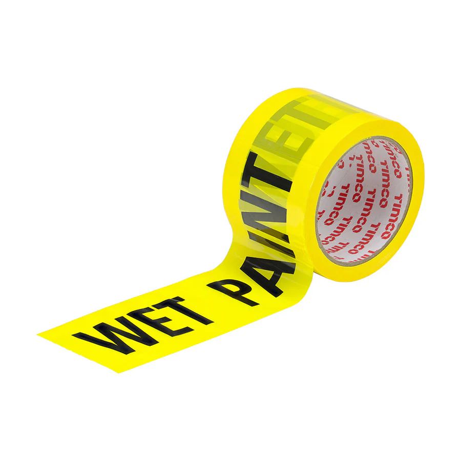 75mm x 250m "CAUTION WET PAINT" Barrier Tape