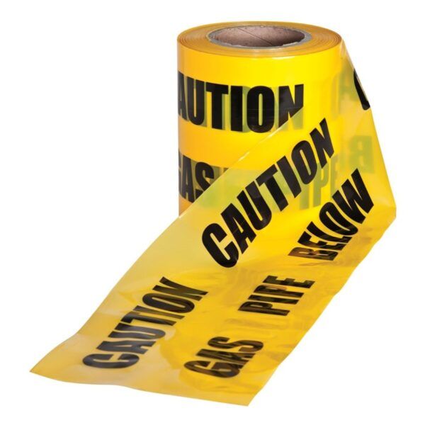 200mm x 100m Detectable Underground Tape "CAUTION GAS PIPE BELOW"