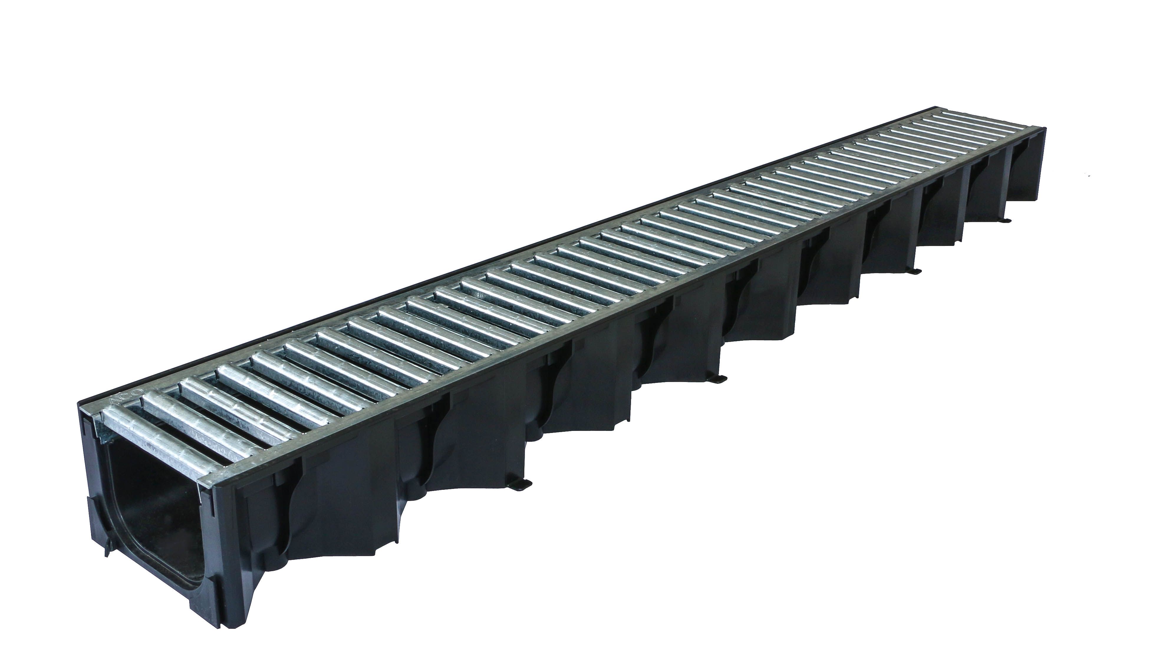Aco Hexdrain 1000mm Plastic C/W Galv Grating