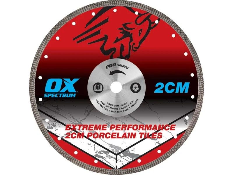 OX Pro 2CM Porcelain Cutting Blade - 300/20mm