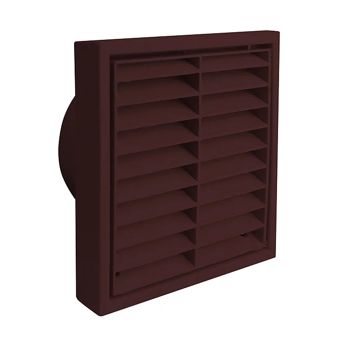 100mm Louvred Grille Rect Socket Brown