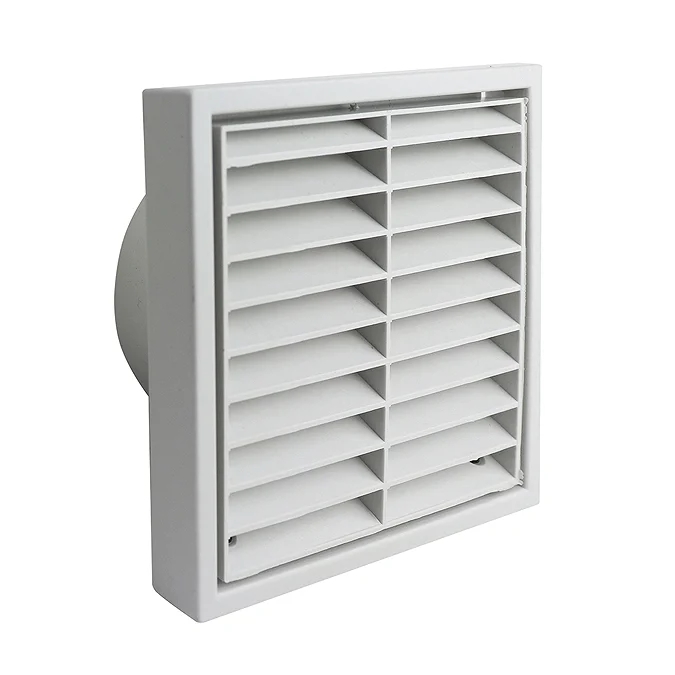 100mm Louvred Grille Rect Socket White
