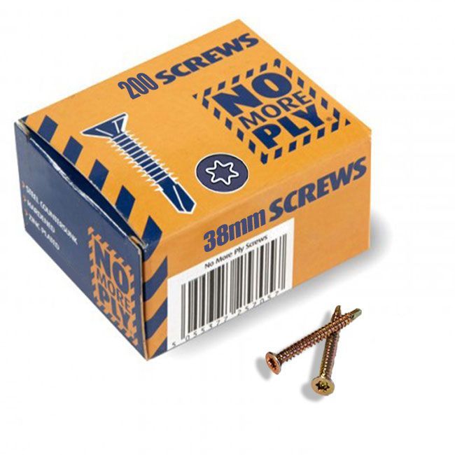 NoMorePly 38mm Screws 200 Per Box (5652)