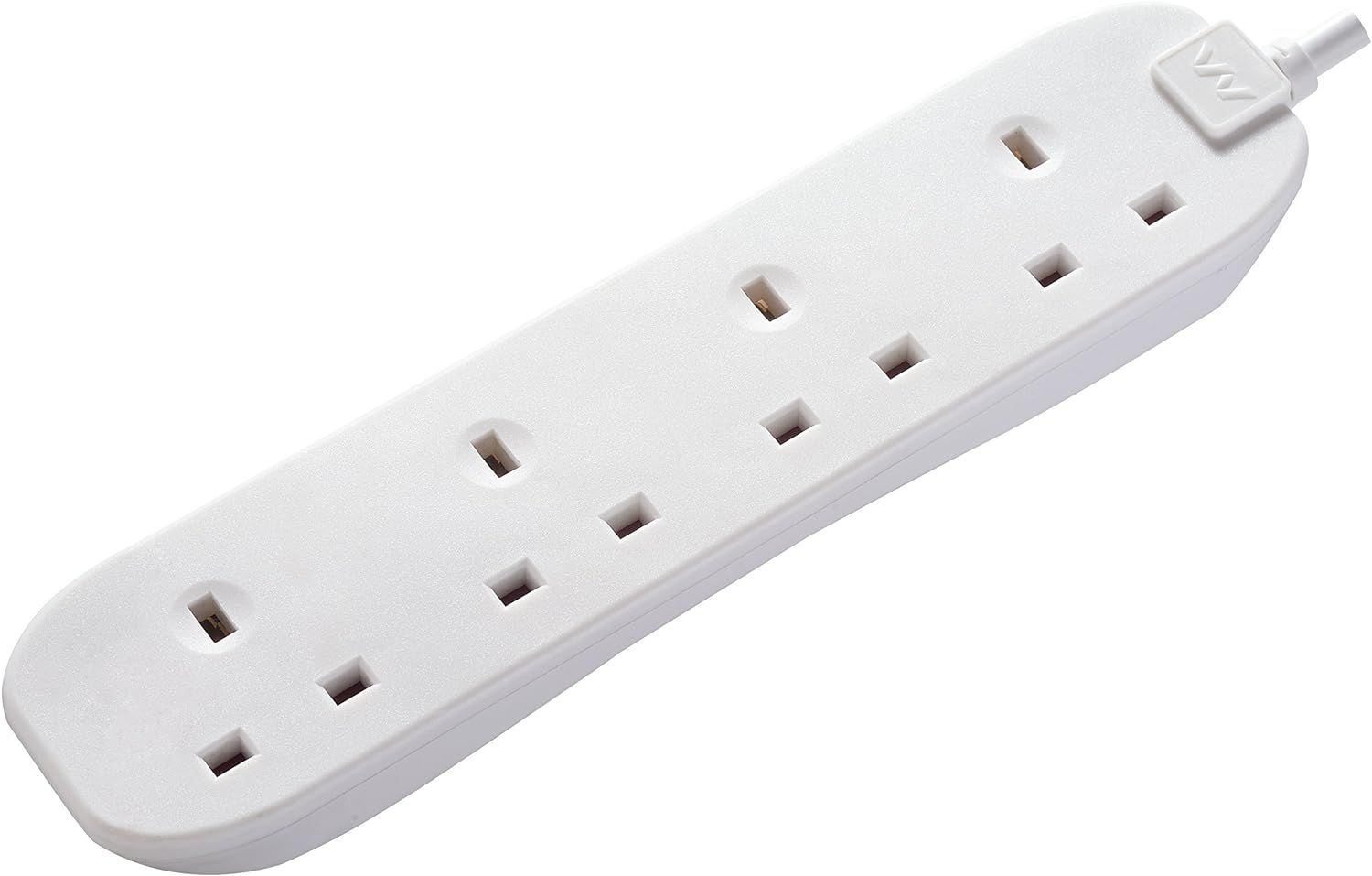 Indoor Power White 4 Gang 13A Extension Lead 2M