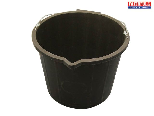 FAI/FULL 3 gallon 14 litre plastic black bucket