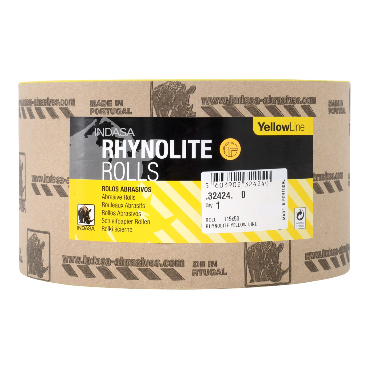 Rhynolite Yellowline Roll 115mm x 50m P80