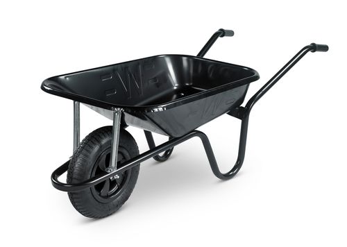 Contractor 85L Black Wheelbarrow Pneumatic Wheel (Galv) CBP