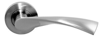 Satin Chrome Flex Lever On Round Rose - Screw Rose