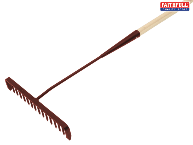 FAI/FULL TARMAC RAKE WOOD HANDLED 16T ROUND