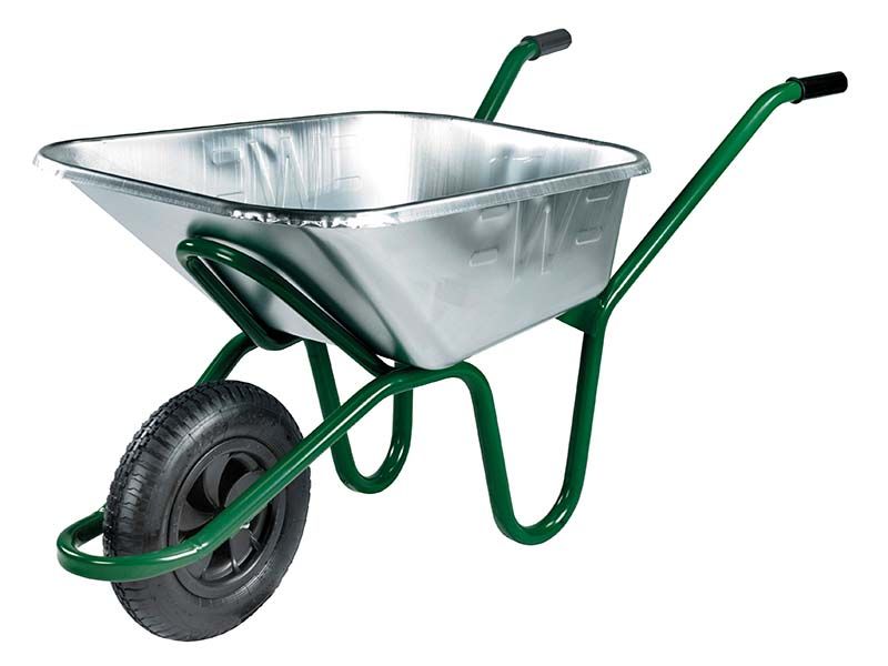 Invincible 120L Galvanised Wheelbarrow c/w Pneumatic Wheel