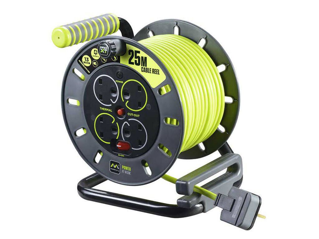 Masterplug 13A 25m 4 Socket Pro XT + LED Ind Cable Reel