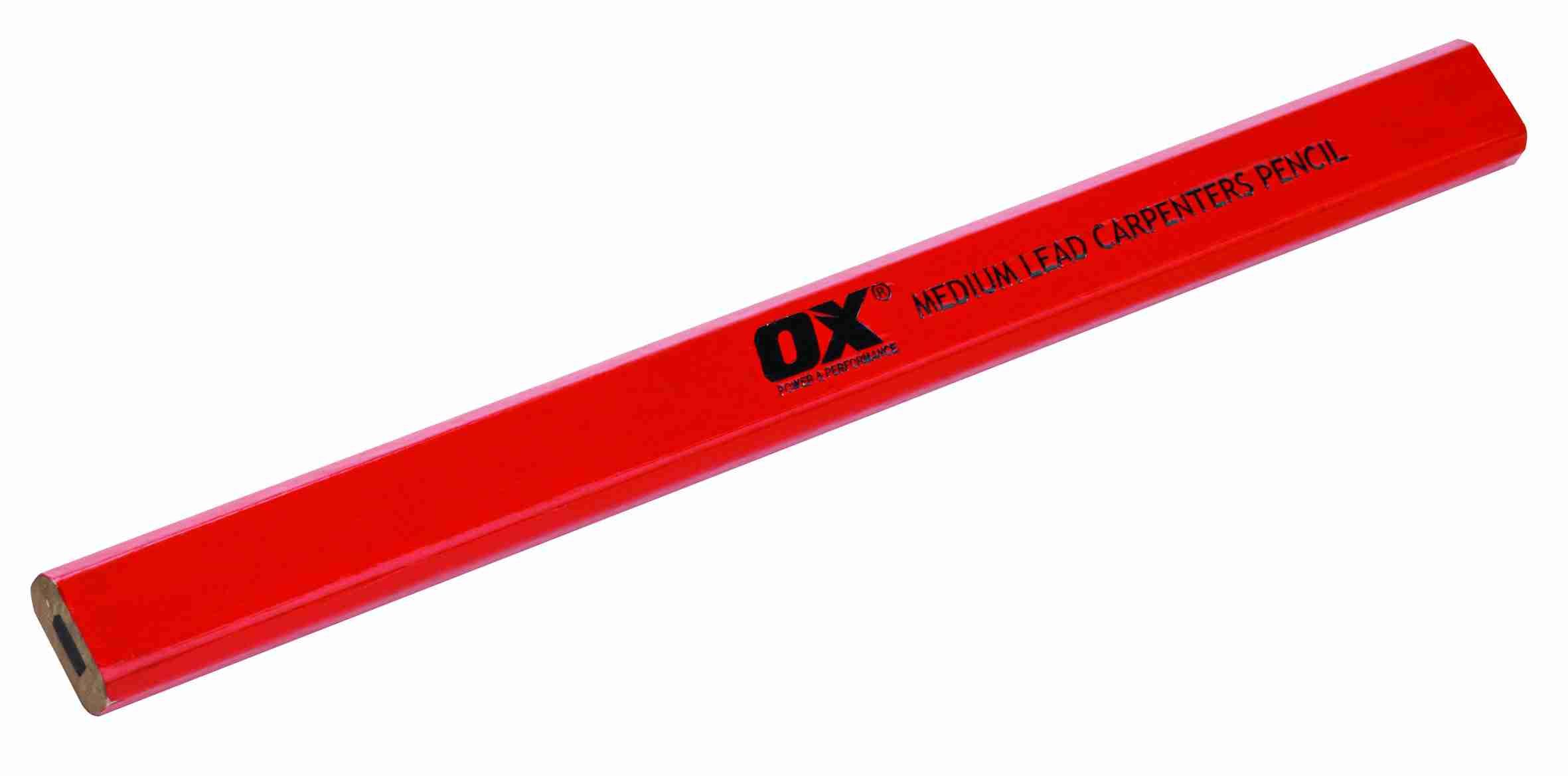 Ox Trade Medium Red Carpenters Pencils 10 Pk