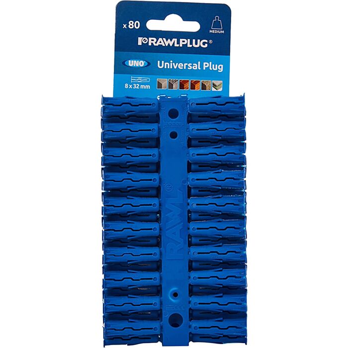 Rawlplug 68560 Rawlplug Blue Uno Plug (card 80)