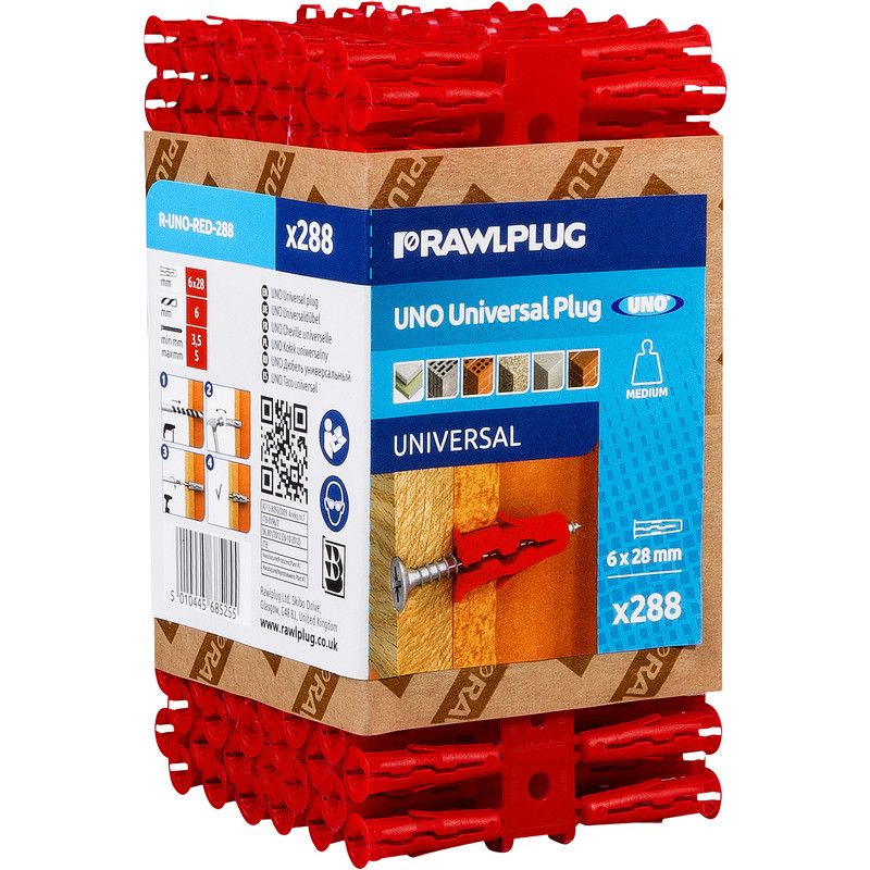 Rawlplug 68525-01 Rawlplug Red Uno Plug (Pack 288)