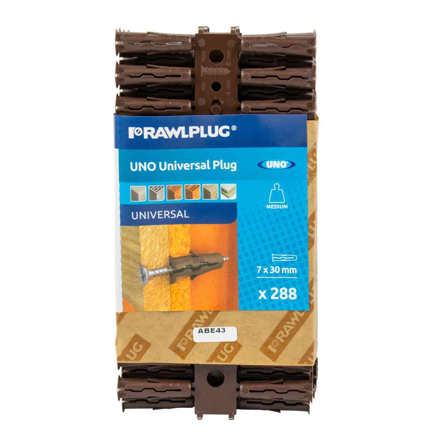 Rawlplug 68565-01 Rawlplug Brown Uno Plug (Pack 288)