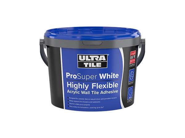 SuperWhite Highly Flexible Acrylic Wall Tile Adhesive 15kg